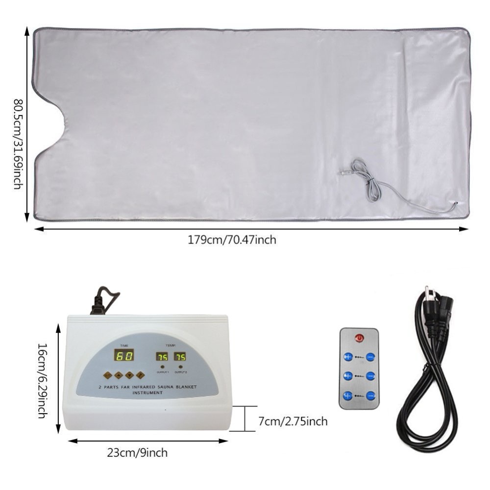 Infrared Sauna Blanket with Remote - Silver